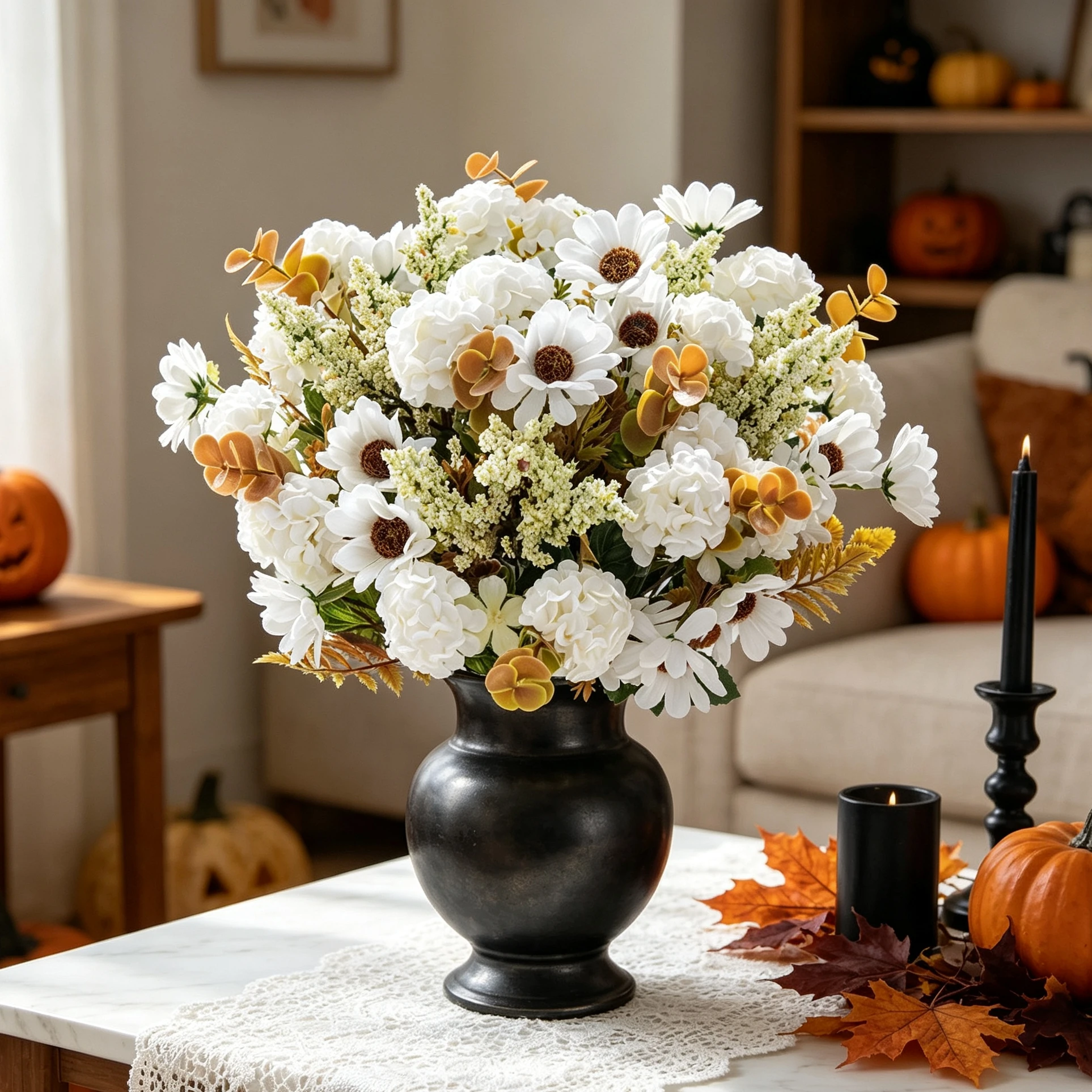 3 Stück Künstliche Blumen Seiden-Chrysanthemen Brautsträuße Hochzeit Outdoor Garten Zuhause Vasen Tisch Herbstdekoration Geschenkzubehör – Detail 3