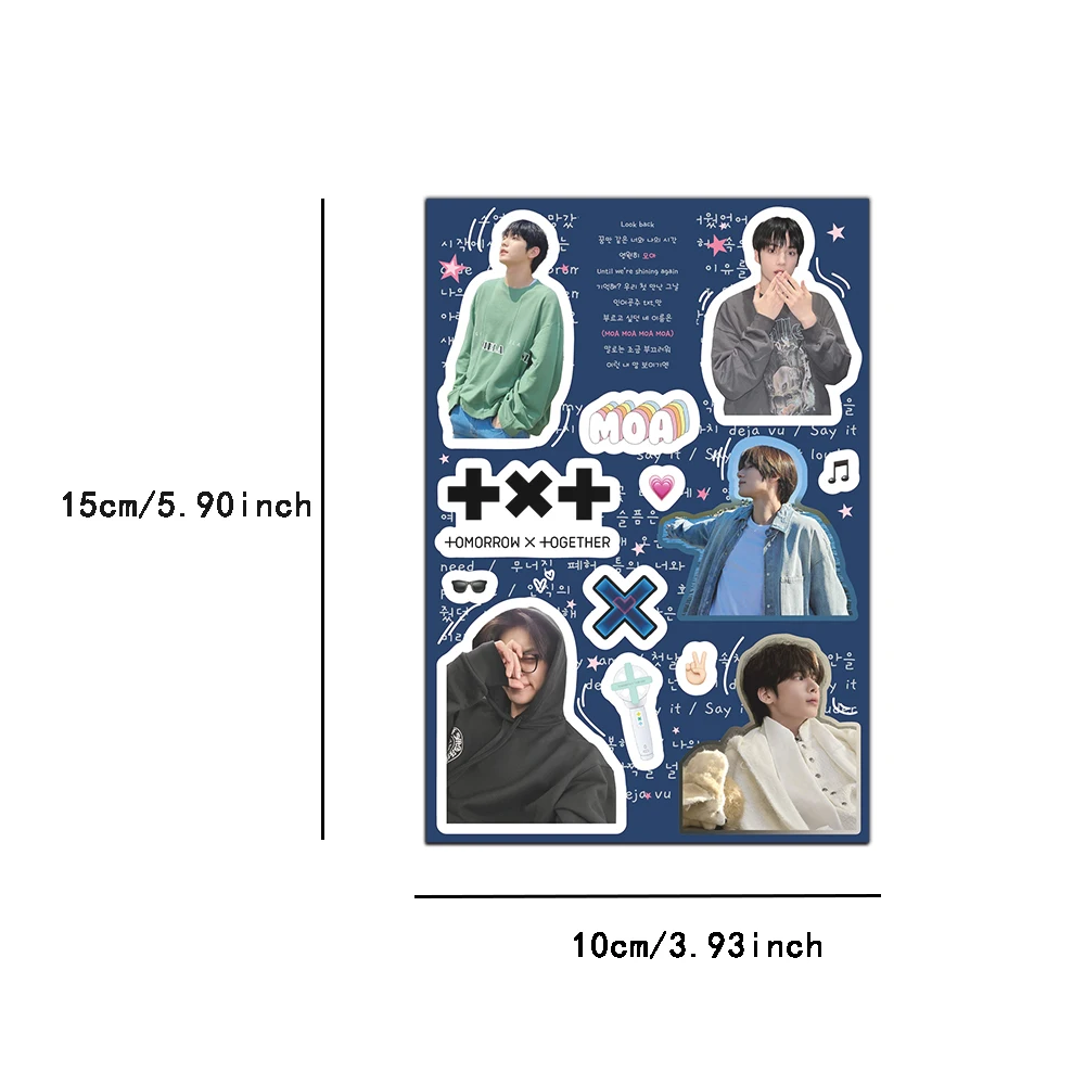 8PCS/SET Korean TXT men\'s group sticker high sense of beauty decorative DIY Desktop Stationery Cup sticker