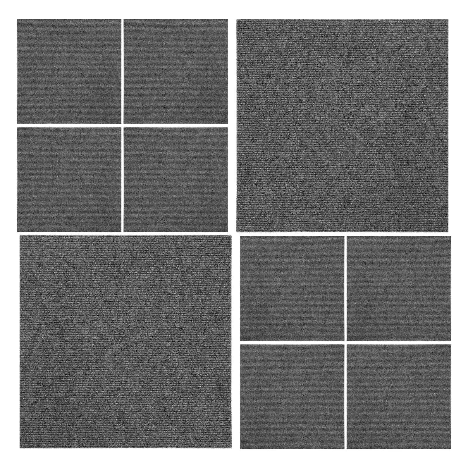 10Pcs Self Adhesive Fire Retardant Carpet Tiles Heavy Duty Peel Stick Floor Squares 11.8 Inch Soft Cushioning Noise Reducing