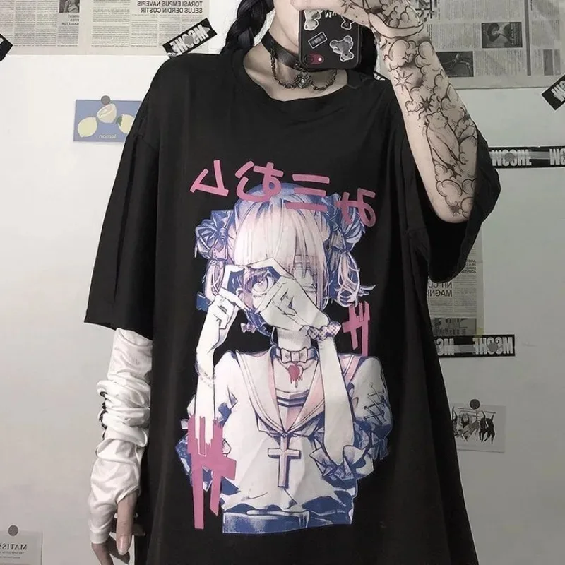 

Hot-selling fashionable short-sleeved T-shirt Y2k oversized loose mid-length women's top 2026 Summer new O-neck T-shirt