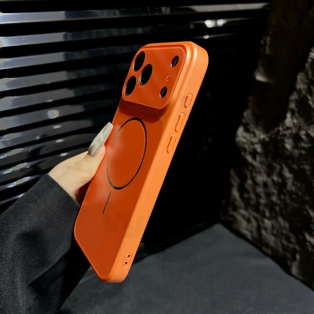 حافظة زجاجية فاخرة للأعمال نافذة كبيرة لهاتف Magsafe Armor لهاتف iPhone 17 16 15 14 13 Pro Max Dazzle حلقة مغناطيسية مضادة للسقوط