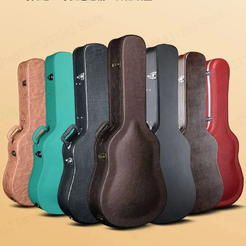 Hard Shell Acoustic Guitar Case 40 Inch, Shockproof Flight Travel Case for Wood Guitar, Protective Guitar Box