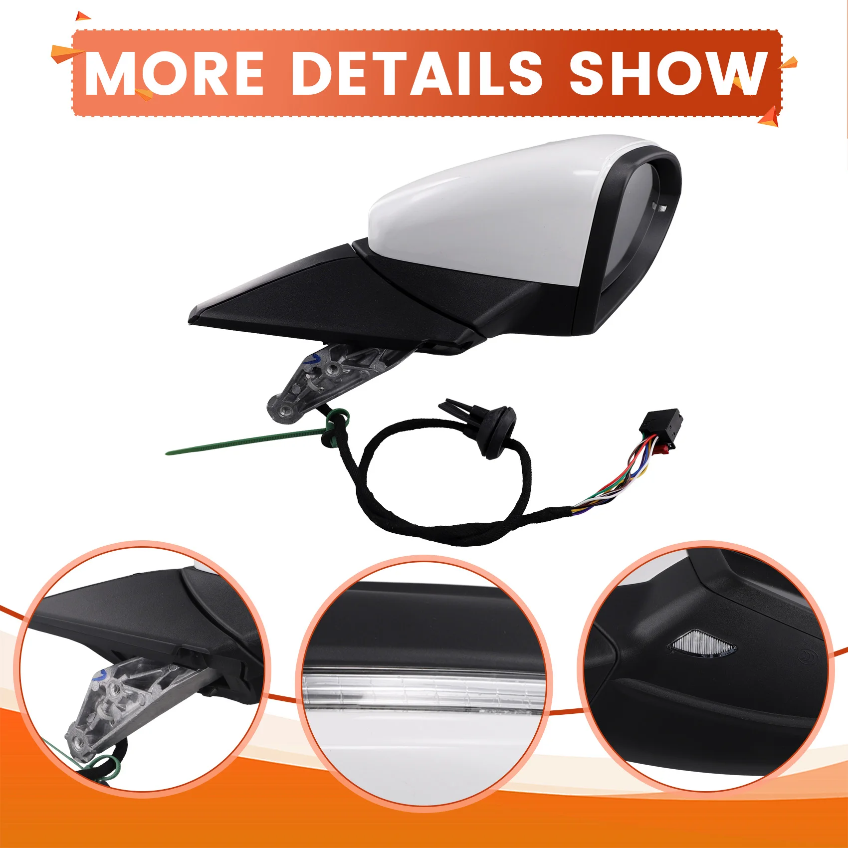 

Classy-Rear View Mirror Assembly Side Wing Door Mirror Exterior Rear View Mirror Forvw Golf Back Up Mirror 5GG857507 5GG857508 R