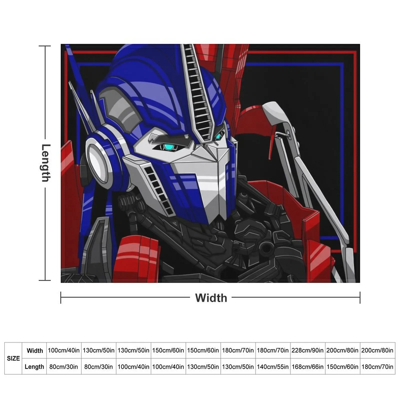 Transformers Prime Optimus Graphic Design Throw Blanket Thermal Shaggy Camping Blankets