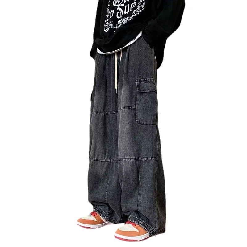 Men Spring Autumn Trousers y2k baggy jeans Male Streetwear Hip Hop Loose Jeans Fashion Casual  Retro Cargo Pants