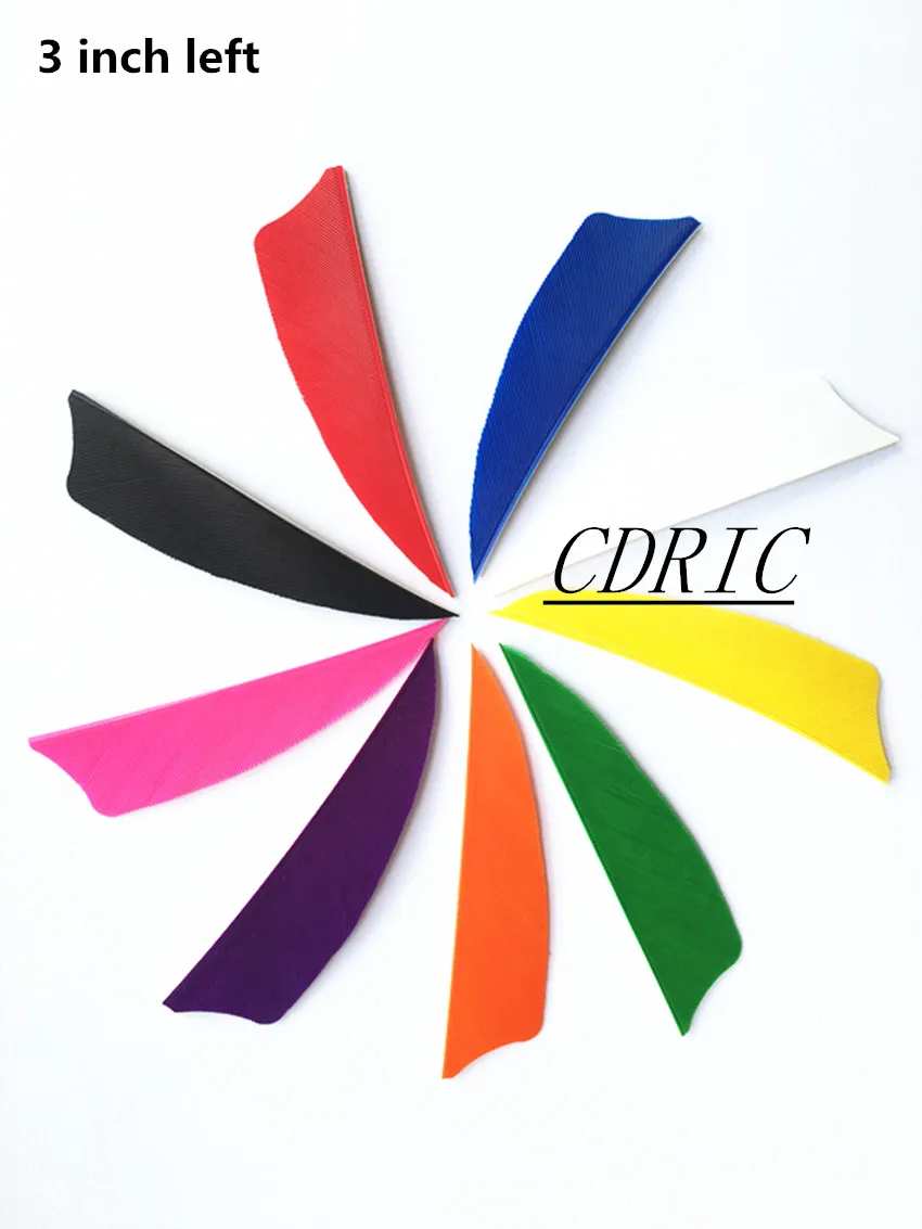 

700pcs/pack 3 Inch Left Arrow Feathers Carbon Archery Fletching Turkey Real Feather Vanes 6 colors available