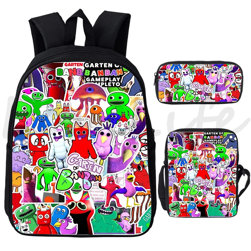 

Garten Of BanBan Backpack Students Cartoon Schoolbag Boys Girls Bookbag 3Pcs/set Knapsack Gifts Children Anime Bag Mochila kids