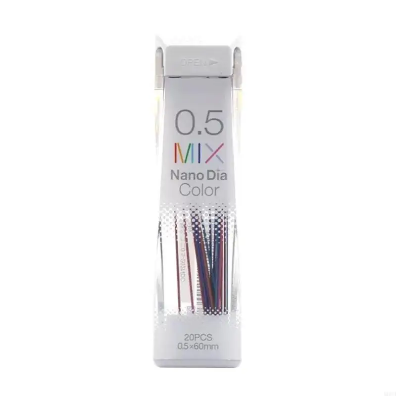 W8ed 20pcs 0,5 mm Recharges recharge colorées pour 0,5 mm crayon mécanique automatique