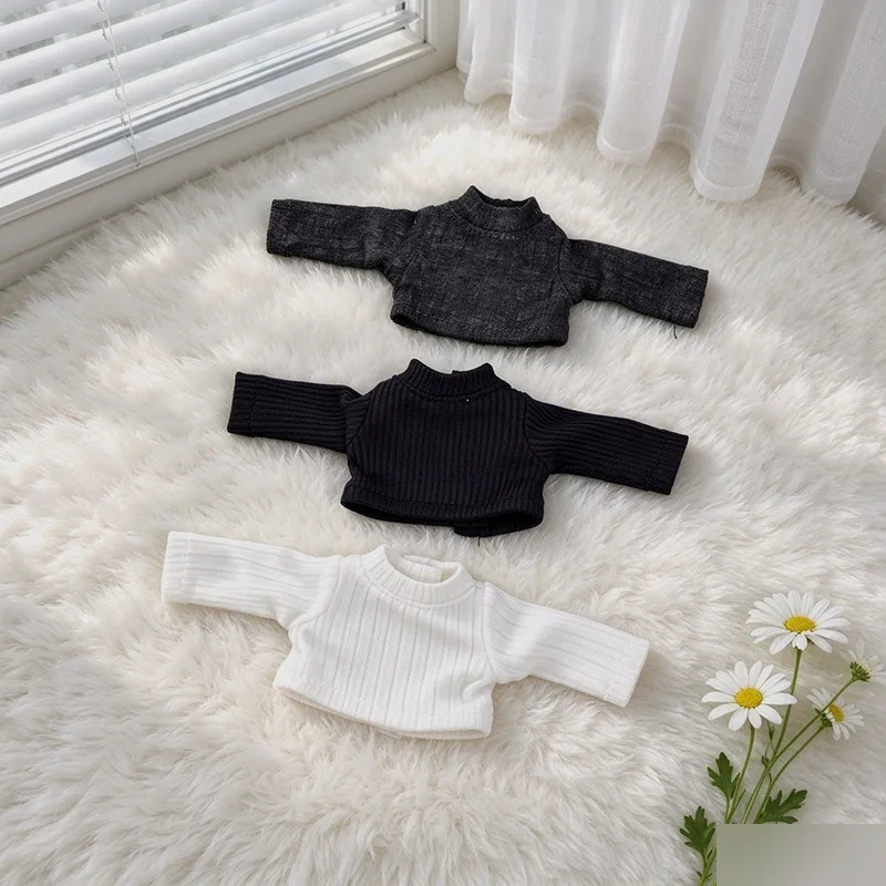 Stretch Basic Long Sleeve Undershirt 1/8 Doll Top For 20cm Zsiga BJD Figure Black White Gray Doll NOT Included