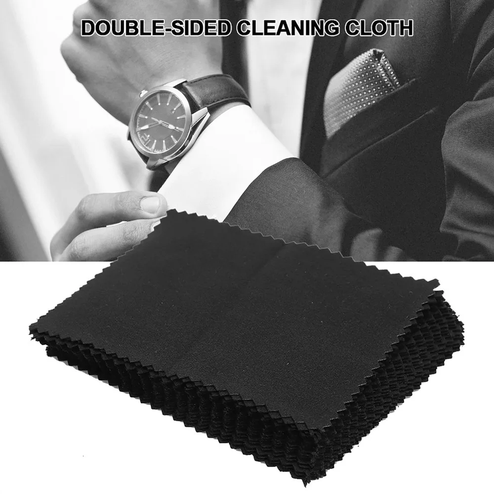 20pcs Double Sided Watch Cleaning Cloth Microfiber Pocket-Sized Watch Cleaner Tool Jewelry Cleaner Cloth Lenses Cleaning