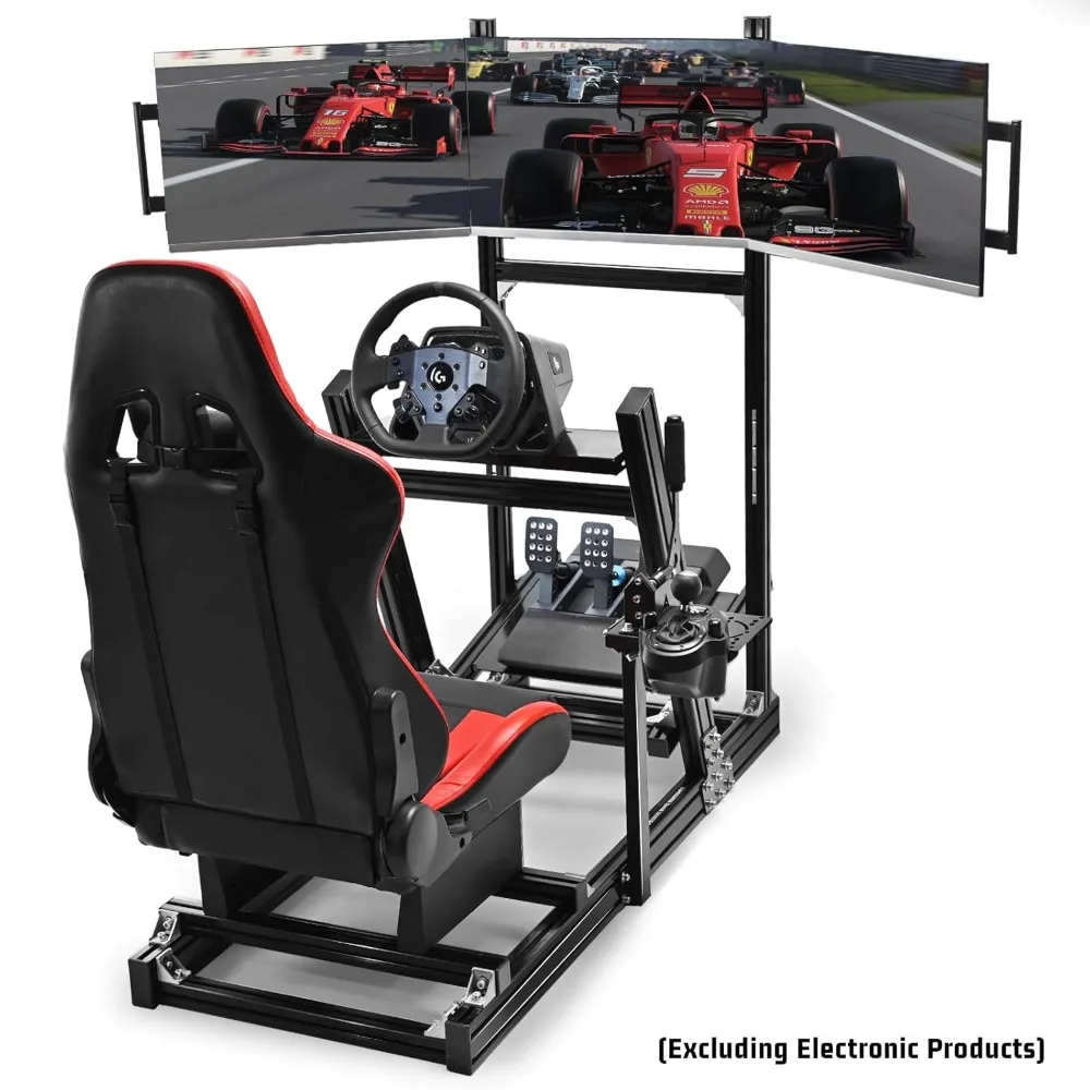 قمرة القيادة للسباق من الألومنيوم 8040 مع 3 حامل عرض ومقعد ألعاب، متوافق