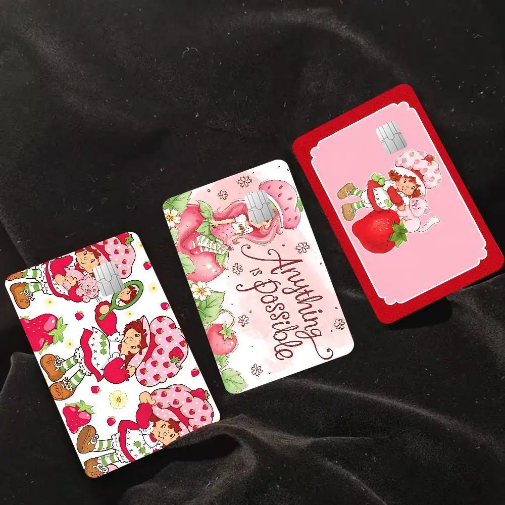 S-Strawberry-shortcake Girl Game Anime Sticker Film Skin Cover Case For Small Large No Chip Debit Credit Card Front Side