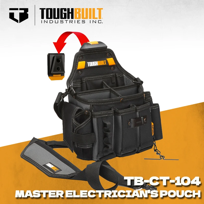 TOUGHBUILT TB-CT-104 Master Electrician's Pouch Shoulder Strap Waist Pack Organizer Toughbuilt Pouch Bag Tool Accessories