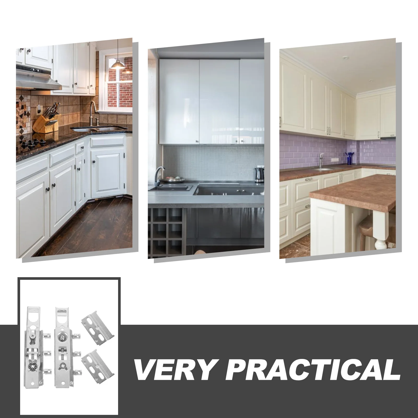 

1Set Hidden Cabinet Hinges Cold-Rolled Steel Durable Concealed Door Hinges for Kitchen Bedroom Bathroom Cupboard Doors