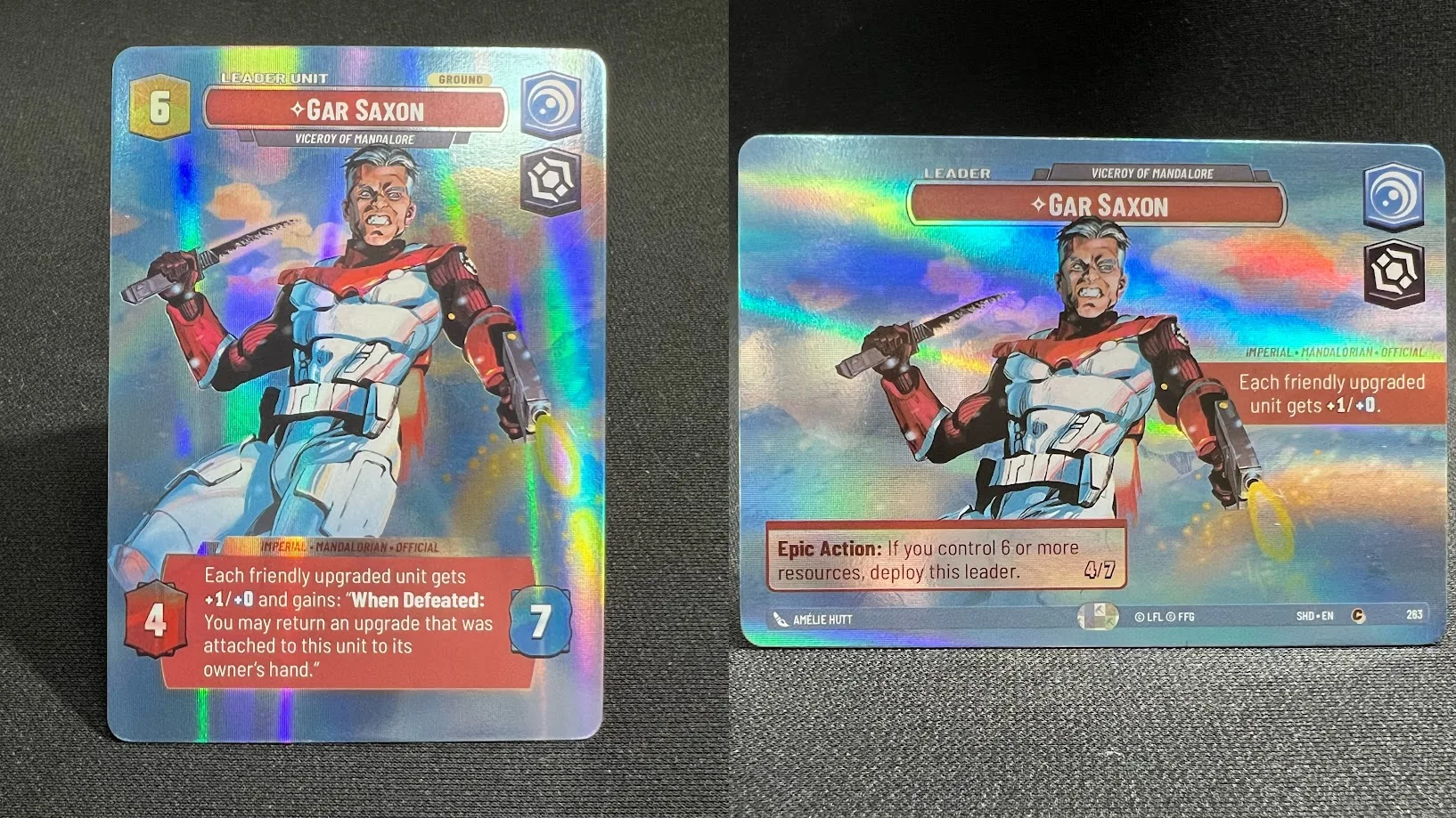 SWU SHD Foil Proxy Cards Shadows of the Galaxy Full Art Leader Set TCG Playtest Cards Gar Saxon Moff Gideon Bo-Katan