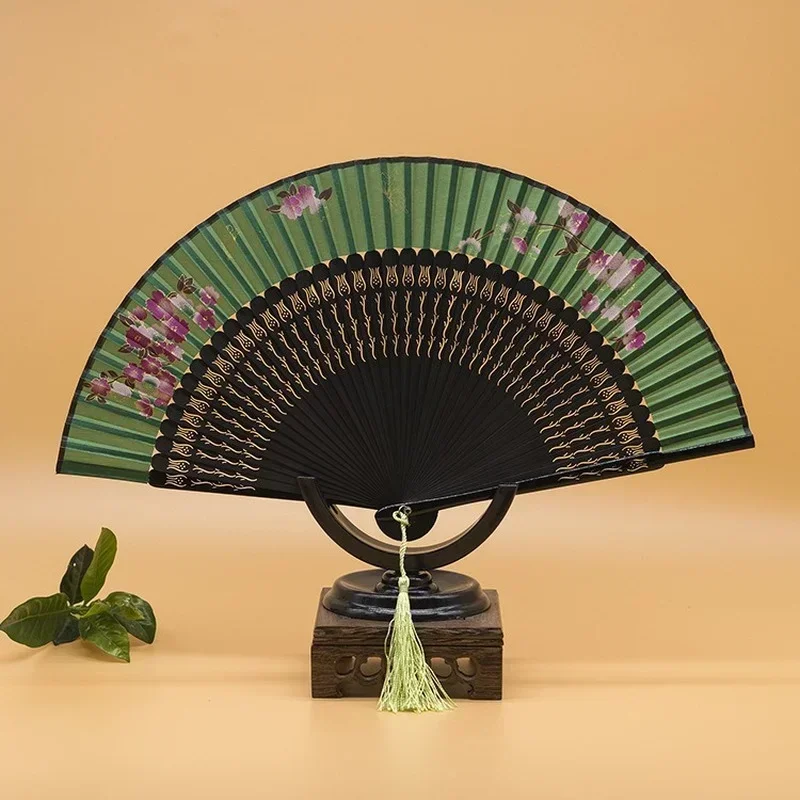 Chinese style female student ancient style tassel ancient costume Hanfu small bamboo fan
