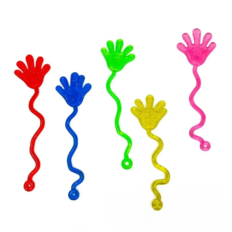 5-20 Piezas de Manos Pegajosas Divertidas con Purpurina para Niños, Juguete Elástico y Blandito para Palmas, Regalo Novedoso para Niños, Suministros para Fiestas y Recuerdos