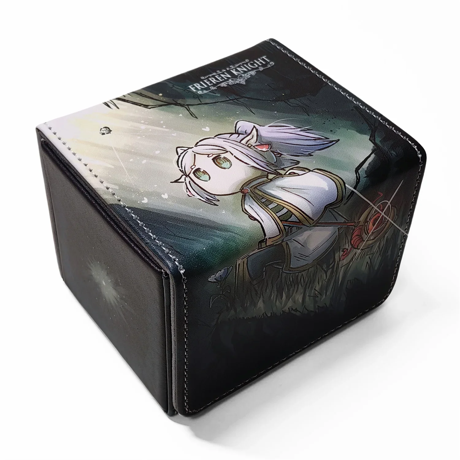 Anime Frieren Knight Deck Box Yugioh OCG Pokemon PTCG Trading Cards Protector Case Pu Leather Storage Box 100+