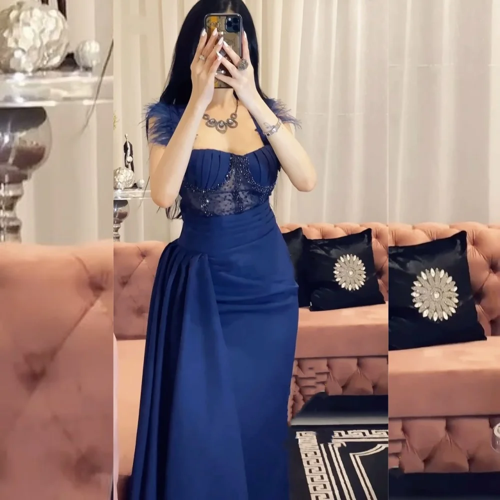 

Customized Sizes Available Jersey Sequined Pleat A-line Sweetheart Long Dresses Bespoke Occasion Classic