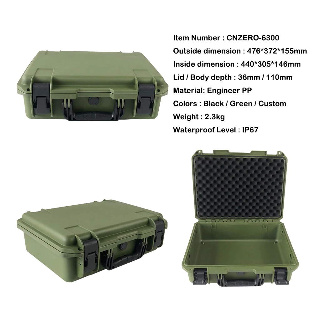 2024 New Design IP67 Waterproof Engineer PP Plastic Case Hard Equipment Tool Case With Foam