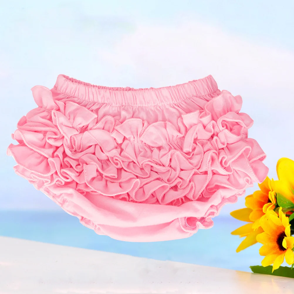 

Baby Girl Pink Lace Ruffle Pure Cotton Diaper Cover Size S Halloween Breathable Moisture Absorbent Baby Panties