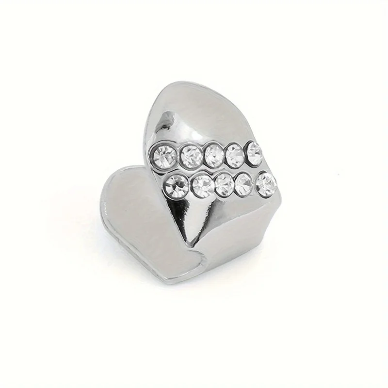 

onepcs Hip Hop 18K Plated Single Fang Vampire Grillz With Cubic Zirconia, Fashiona