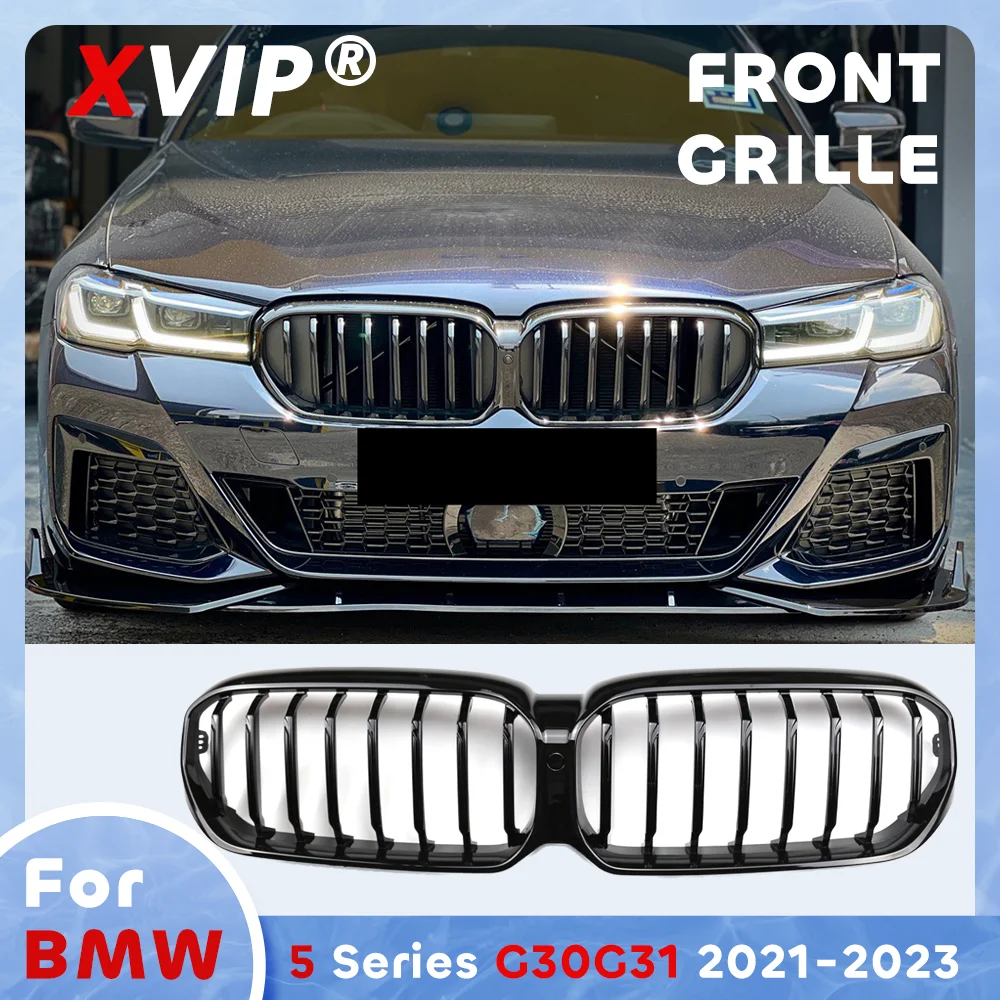 

Глянцевая черная решетка переднего бампера XVIP в стиле Single Line для BMW 5-й серии G30 G31 2021-2023