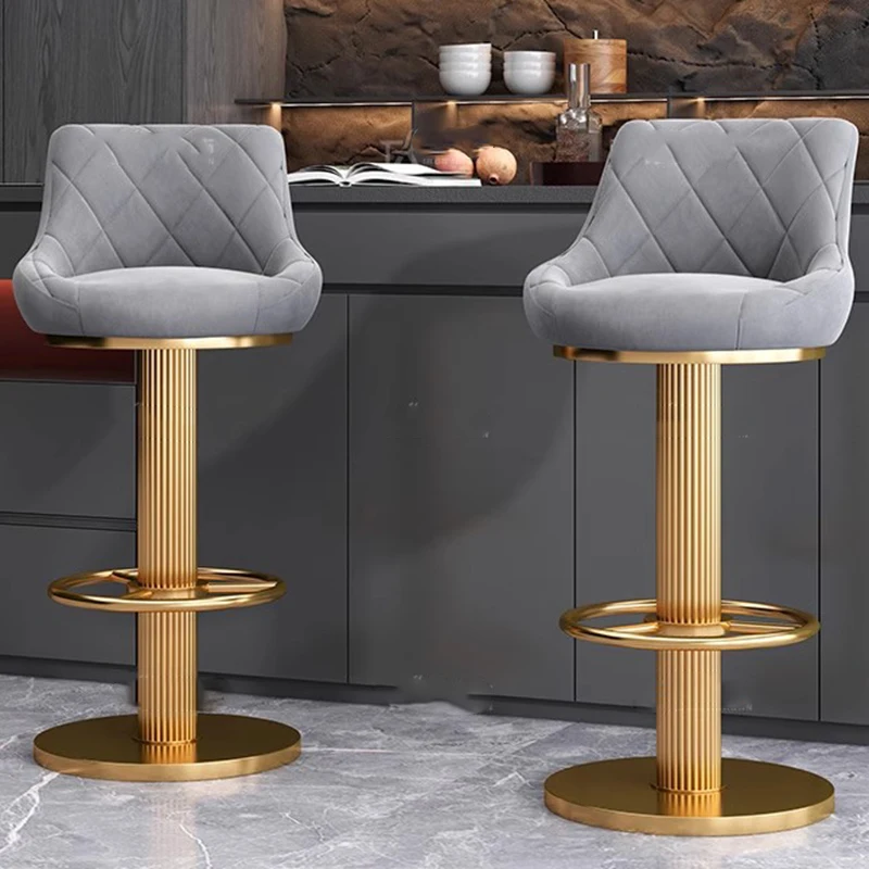 

Throne Designer Bar Chairs Gold Accent Velvet Design With Back Metal Modern Bar Chairs Soft Aesthetic Cadeira Bar Furniture