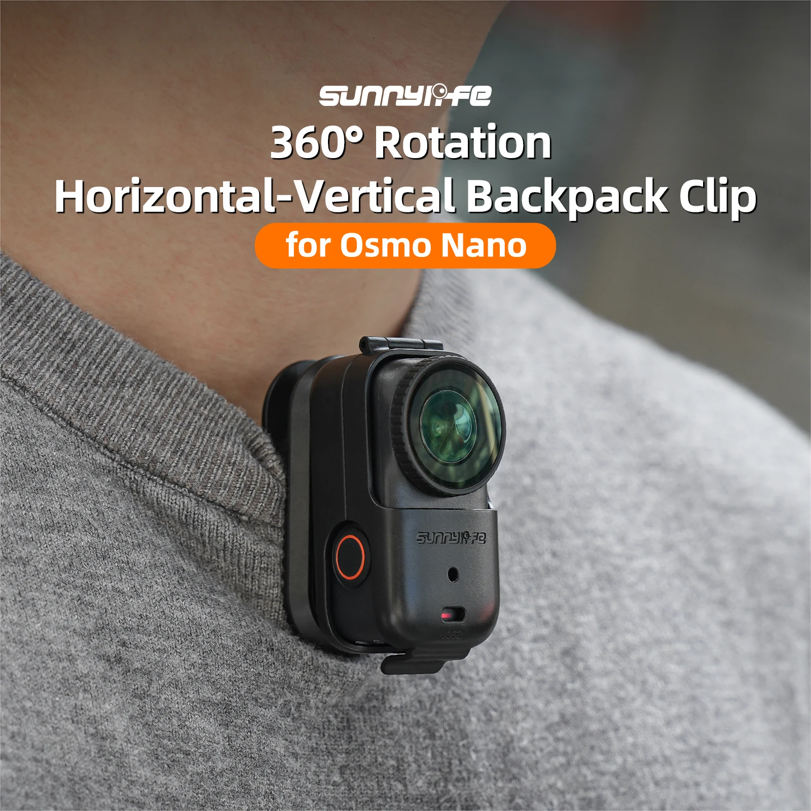 回転可能なアクションカメラマウント、DJI Osmo Nano バックパッククリップ、マウント用