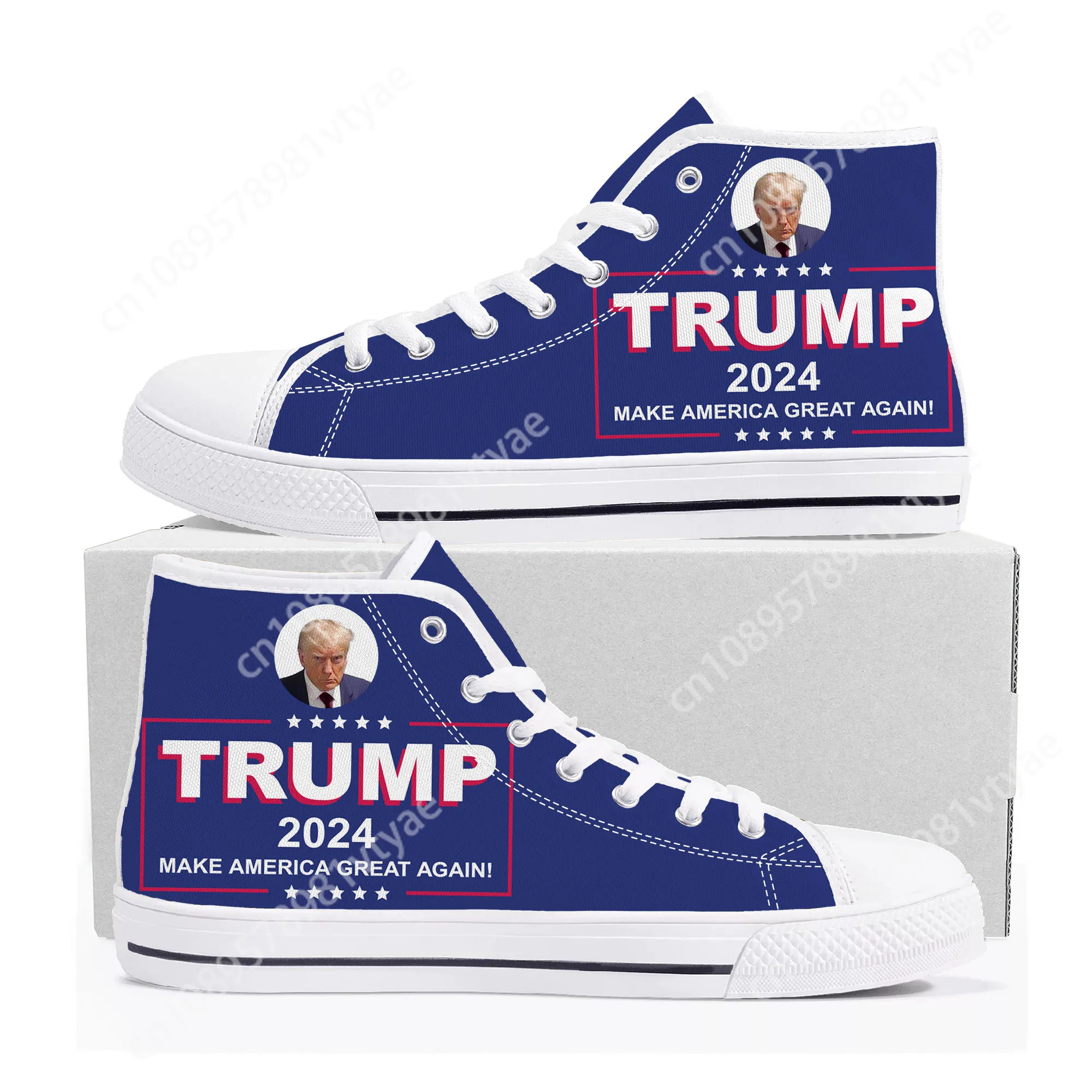 

Trump 2024 High Top Sneakers MAKE AMERICAN GREAT AGAIN KING Mens Womens Teenager Canvas Sneaker Casual Couple Shoes Custom Shoe