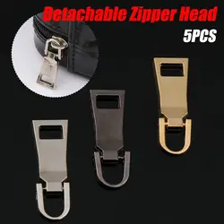 5pcs Detachable Metal Zipper Head Zipper Pull Zipper Repair Kit Replacement For Bag Suitcase Clothes Metal Zip Sewing Kit