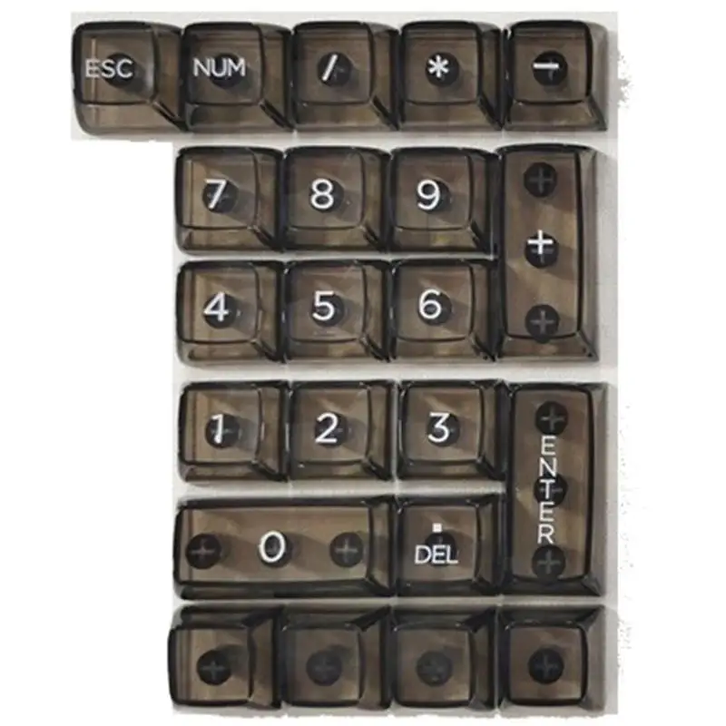 652F Modernize Your Keypad with 22key Transparent Ice Crystal Design Keycaps, Perfect Fit for Numeric Keyboards Easy to Clean