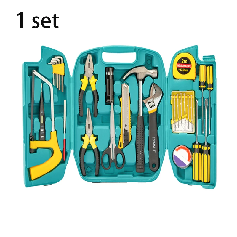 Complete Tool Box Set Household Repair Hand Tool Set Socket Wrench Screwdriver Knife Woodworking Work Tool Kit box Tools