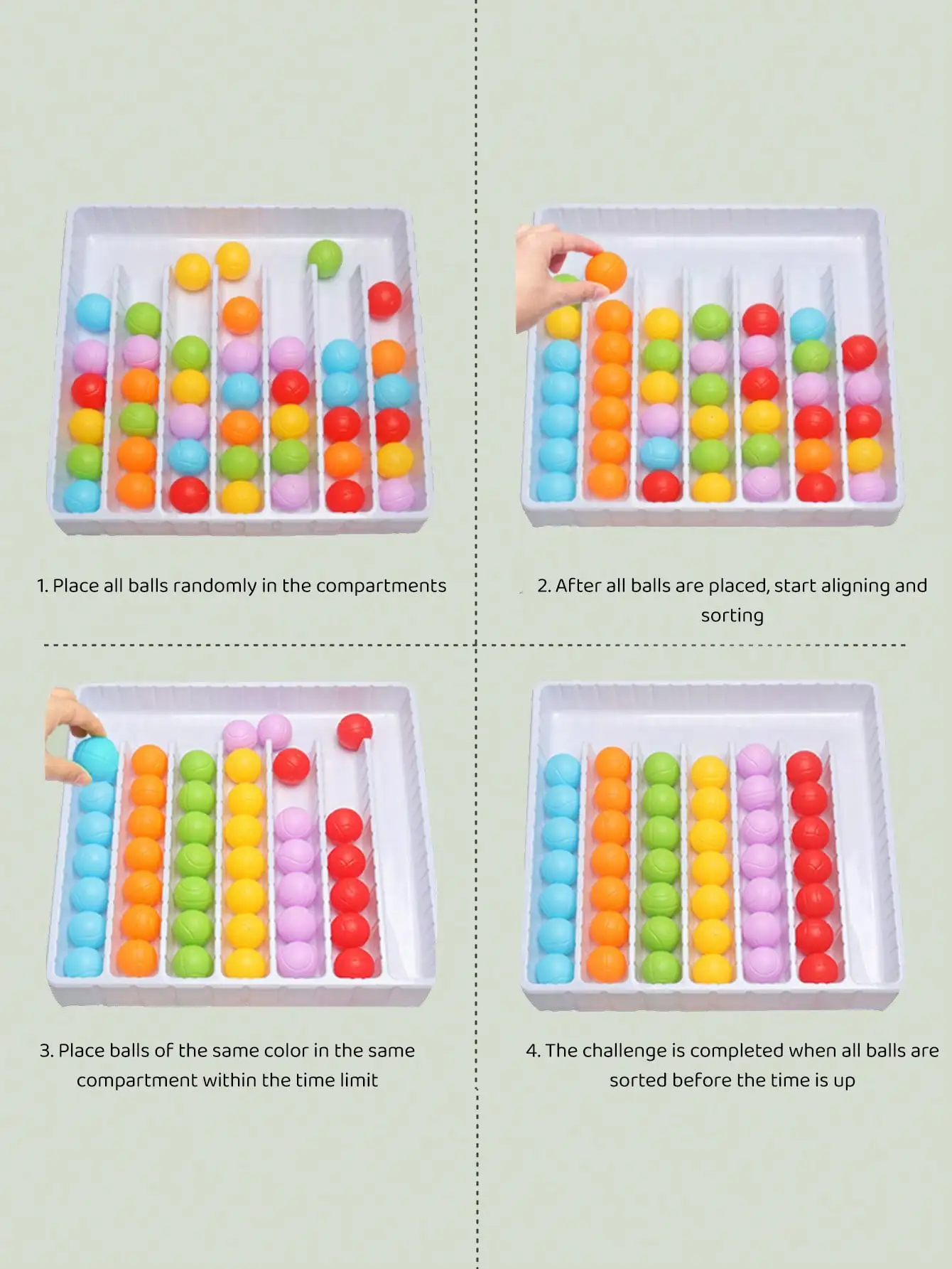 لعبة إرجاع الكرة الملونة، إنها لعبة دماغ لتطوير سطح المكتب تستخدم تصنيف الألوان لممارسة التنسيق بين اليد والعين #4