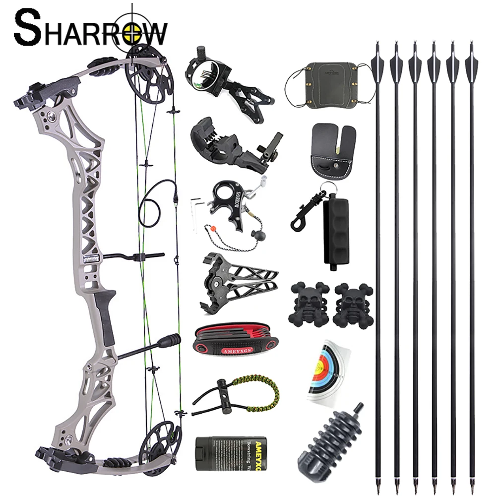 

Junxing M129 Compound Bow Set Aviation Aluminum With 30-70lbs adjustable Let Off 80% Shooting Hunting Archery Bow Set