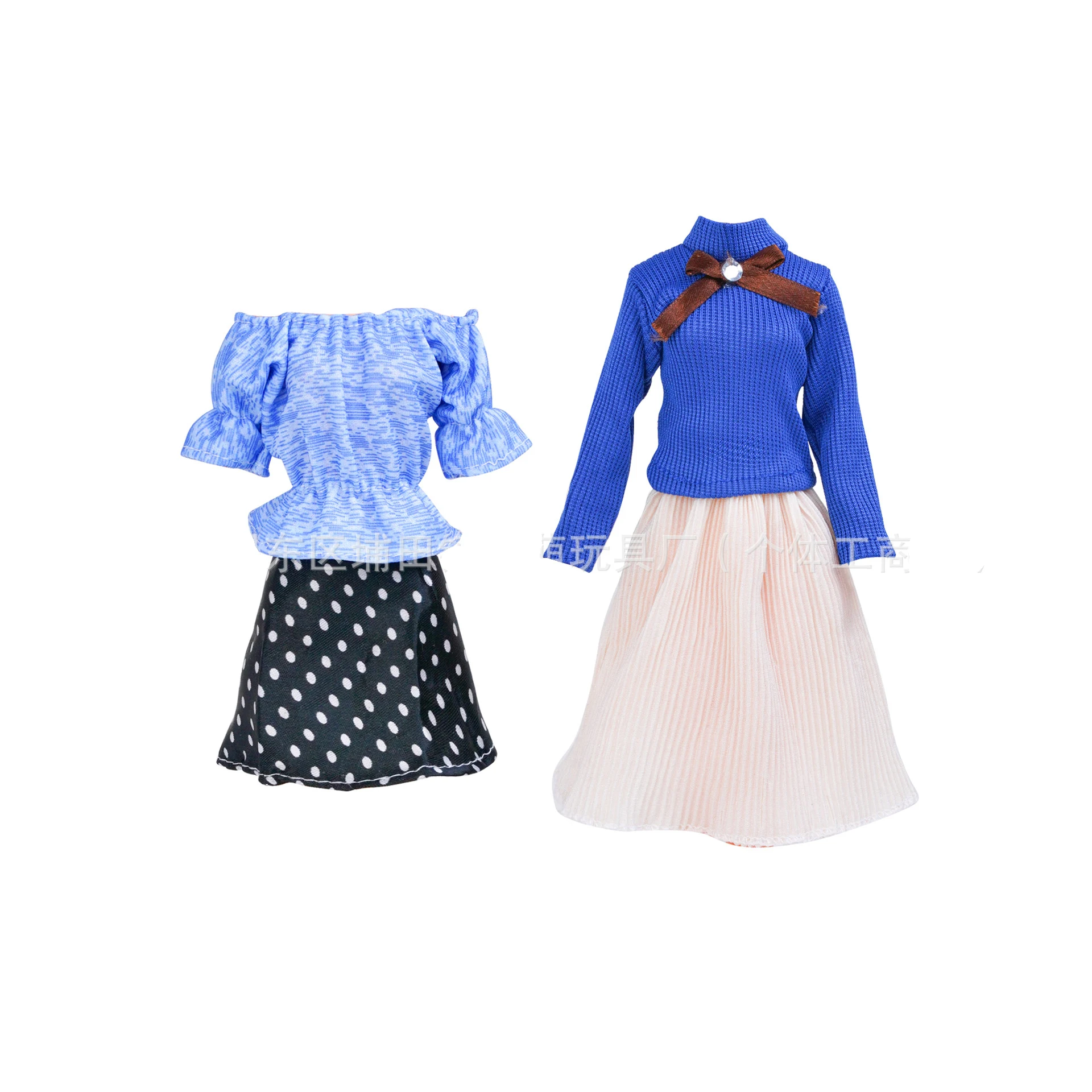 

Модный комплект: топ на одно плечо + юбка/синий свитер + джинсовая юбка-полусолнце, повседневный комплект для куклы-супермодели 1/6 Babi, аксессуары для одежды.