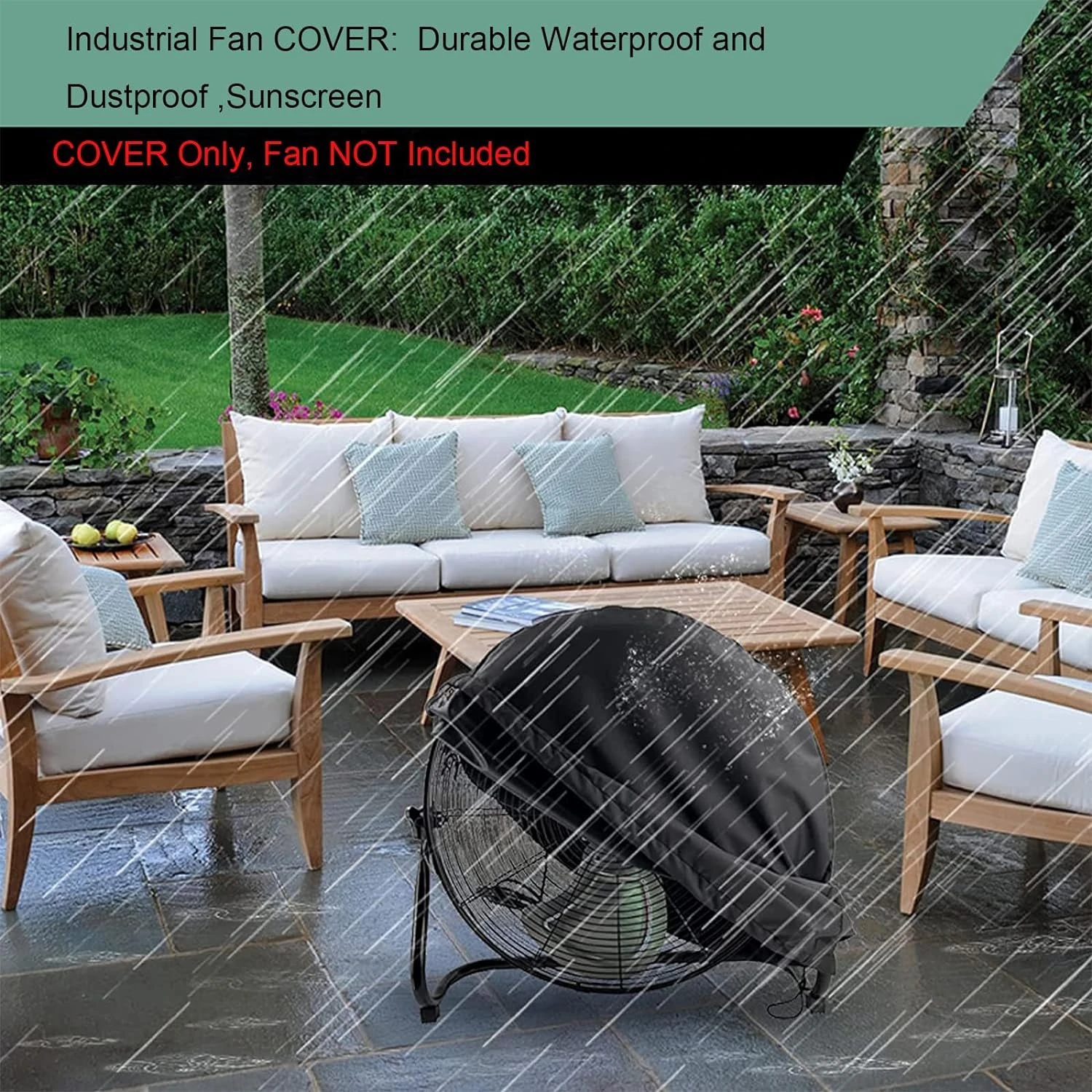 Промышленная крышка напольного вентилятора, водонепроницаемая и пыленепроницаемая крышка вентилятора, подходящая для большинства 18-дюймовых 20-дюймовых высокоскоростных промышленных магазинов и напольных вентиляторов