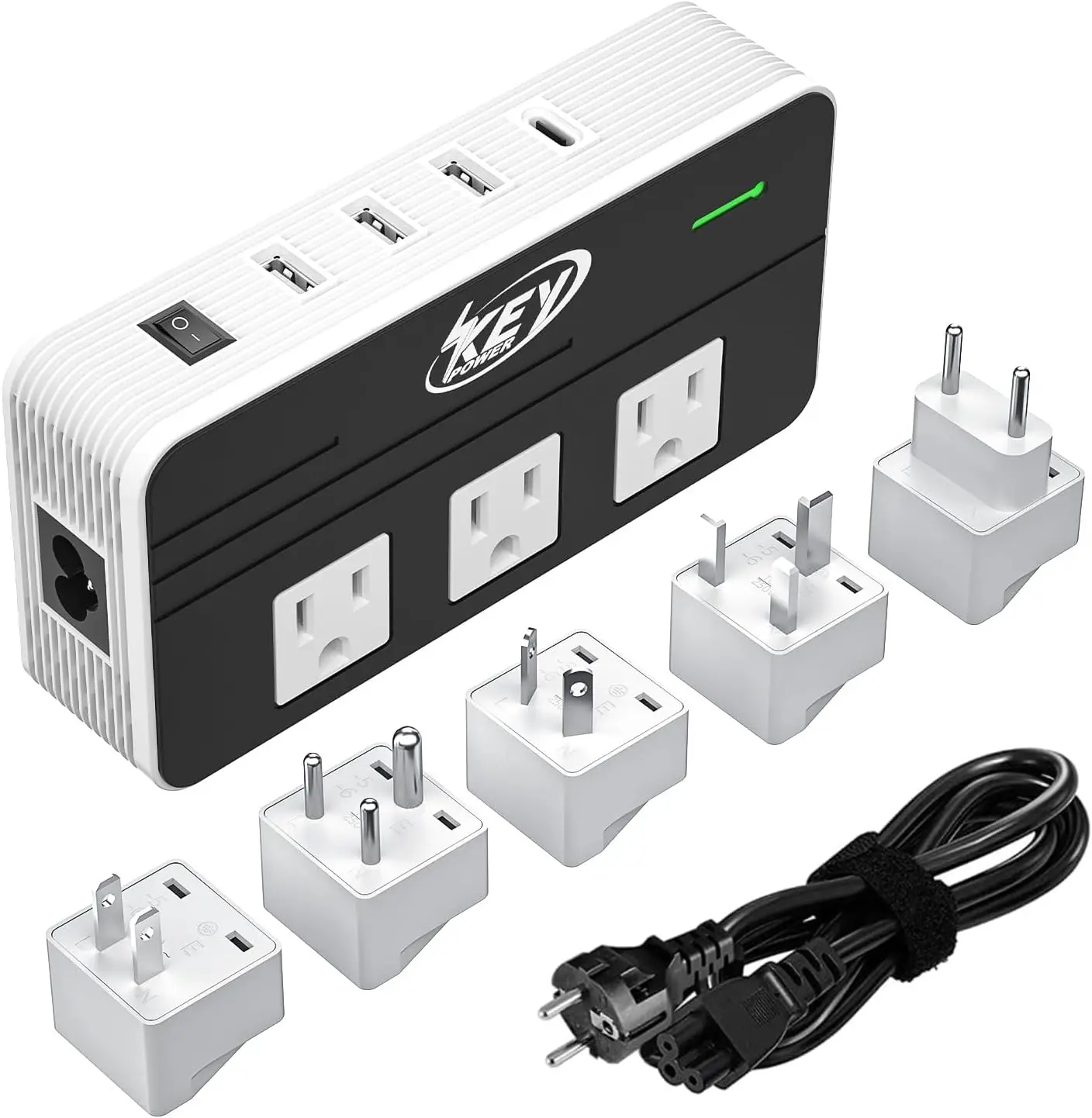 

230W Step Down Voltage Converter 220V to 110V with USB-C Port - Travel Adapter for USA Devices in Europe, AU, UK