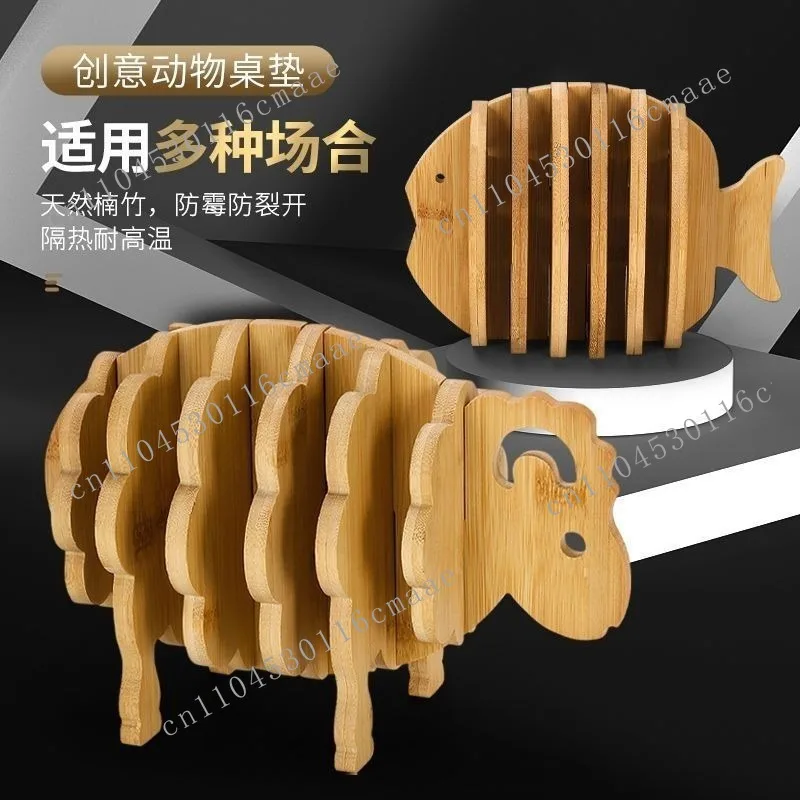 Creative coaster heat insulation mat, wooden dining table mat, anti-scald placemat, household plate mat, bowl mat