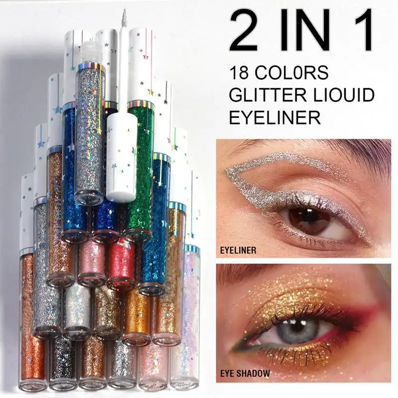 6pcs Glitter Eyeliners Shiny Eyes Flash Waterproof Long-lasting Durable Makeup Eyeliners Pencil Diamond Glitter Shiny Eyeliners