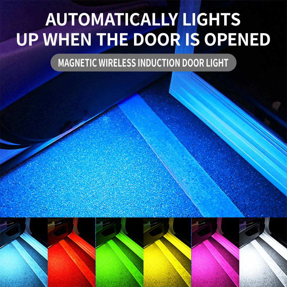 

1/2PCS Car Door Lights LED Welcome Light Magnetic Control USB Charging Auto Open Door Safe Anti-collision Emergency Signal Lamp
