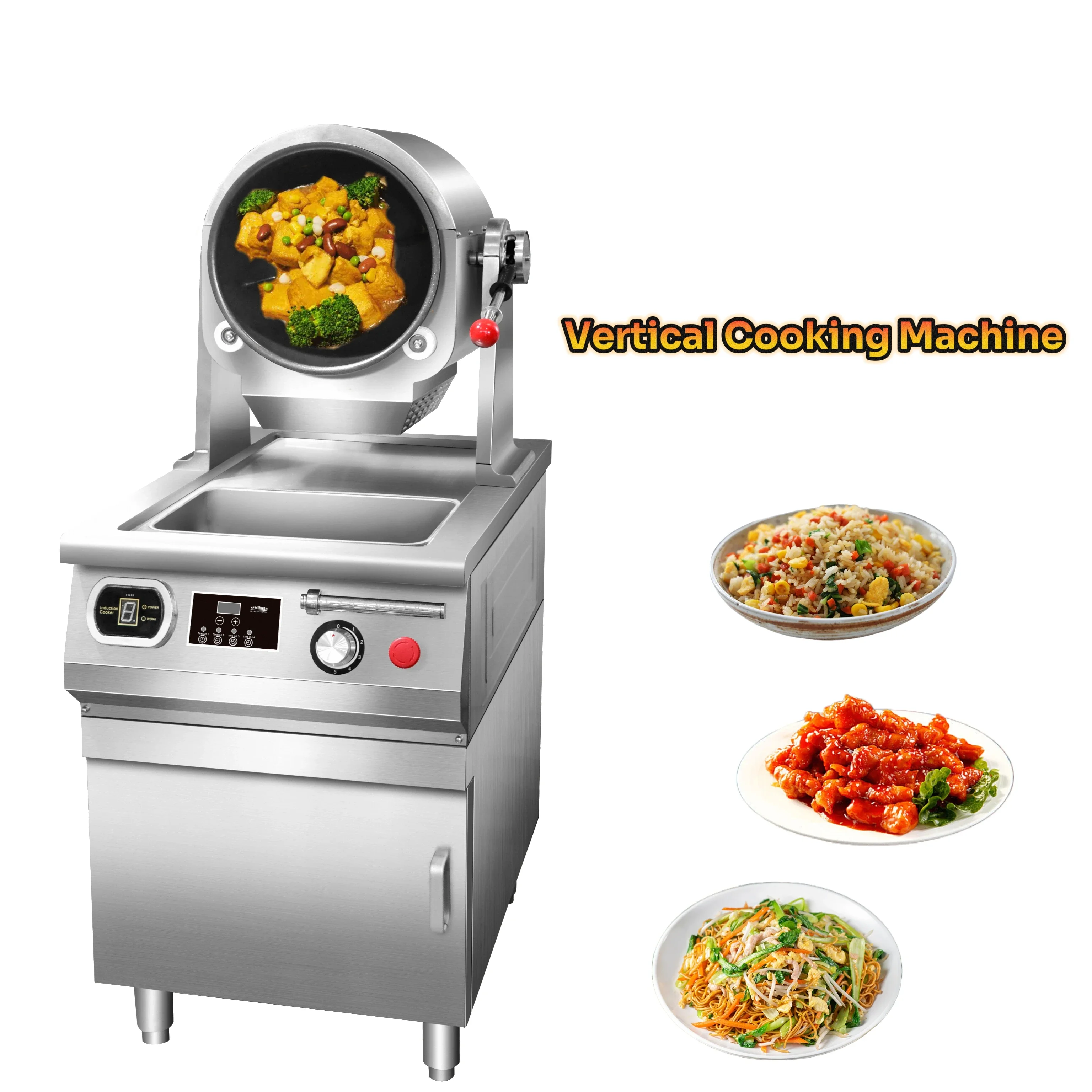 Supply canteen fully automatic drum fried rice machine 220V fast food restaurant fried rice gas rotary frying pan