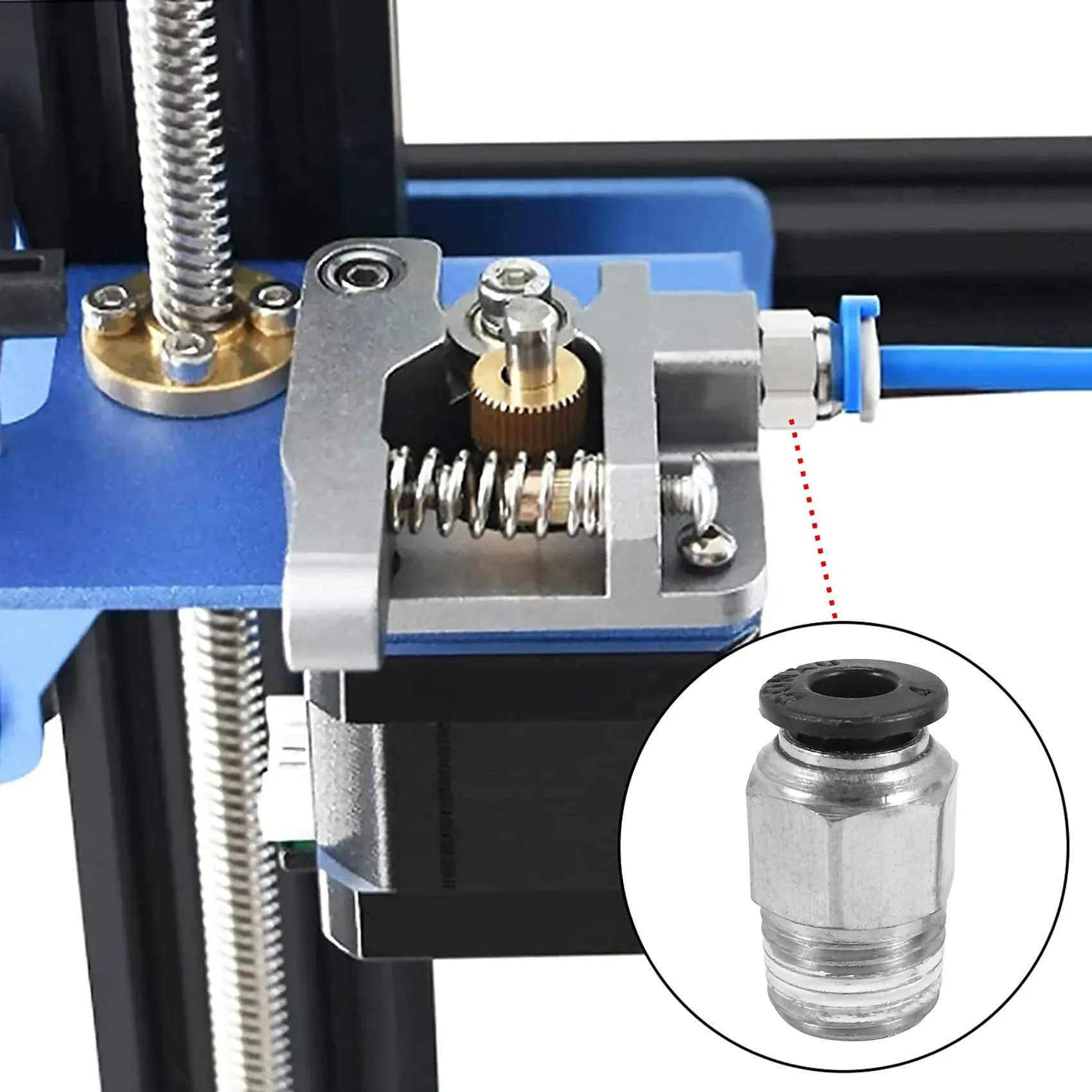ABBG-PTFE Tube Ptfe Blue Tubing(1.5 Meters) With 3 Pieces Pc4-M6 Fittings And 3 Pieces Pc4-M10 Male Straight Pneumatic Pefe Tube