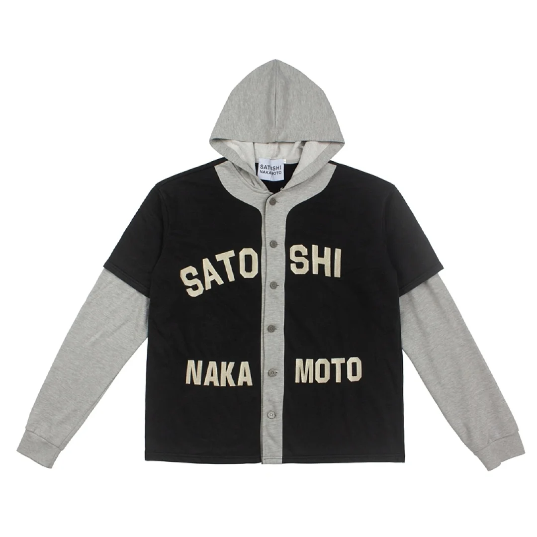 26FW SATOSHI NAKAMOTO Logo Embroidery Color Blocking Fake 2-pieces Women Men Hooded Hoodies Hiphop Men Casual Cotton Hoodie