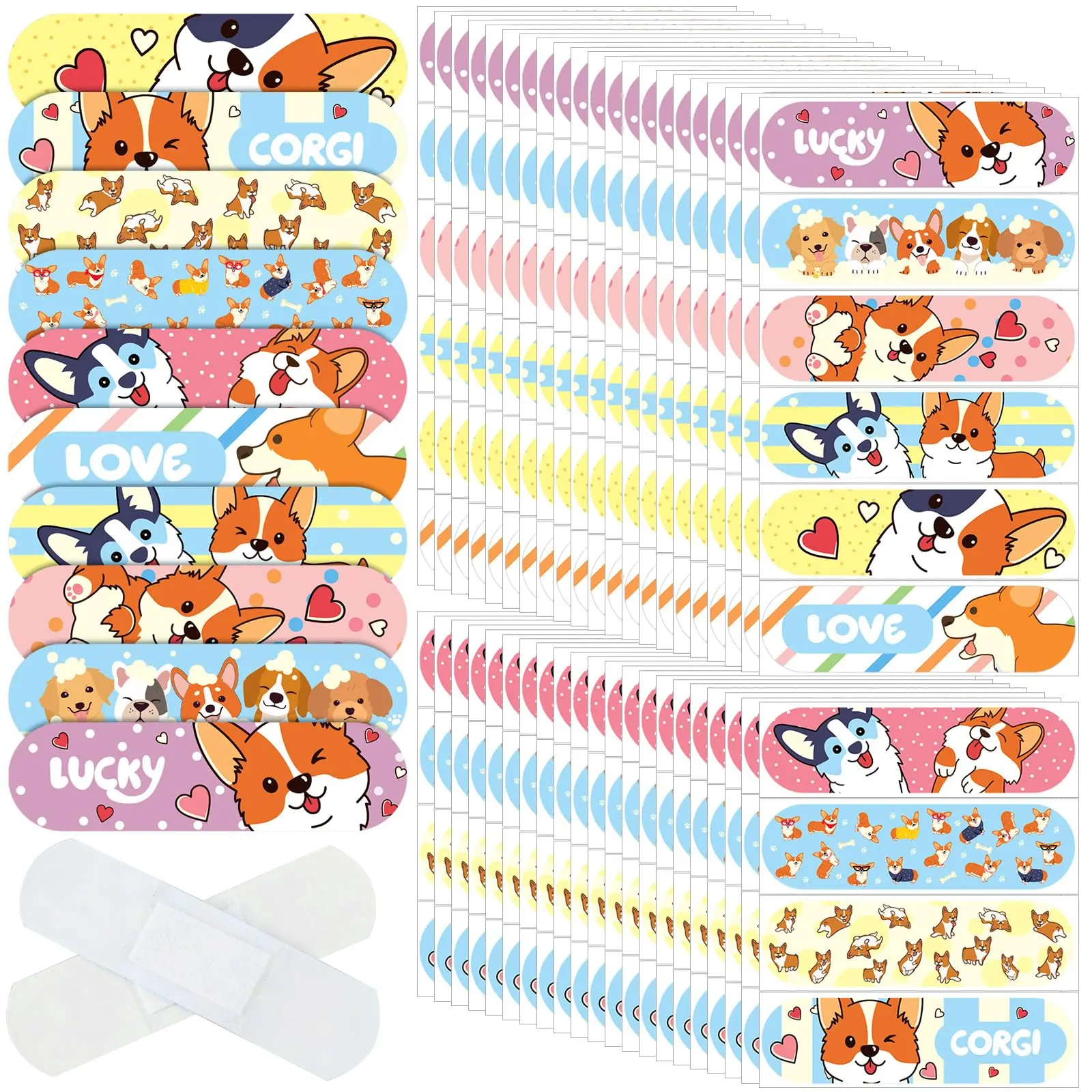 35 Stück niedliche Hunde Muster Pflaster Cartoon Kawaii Haut Wundauflage Patch für Kinder Kinder Klebeverbände Woundplast