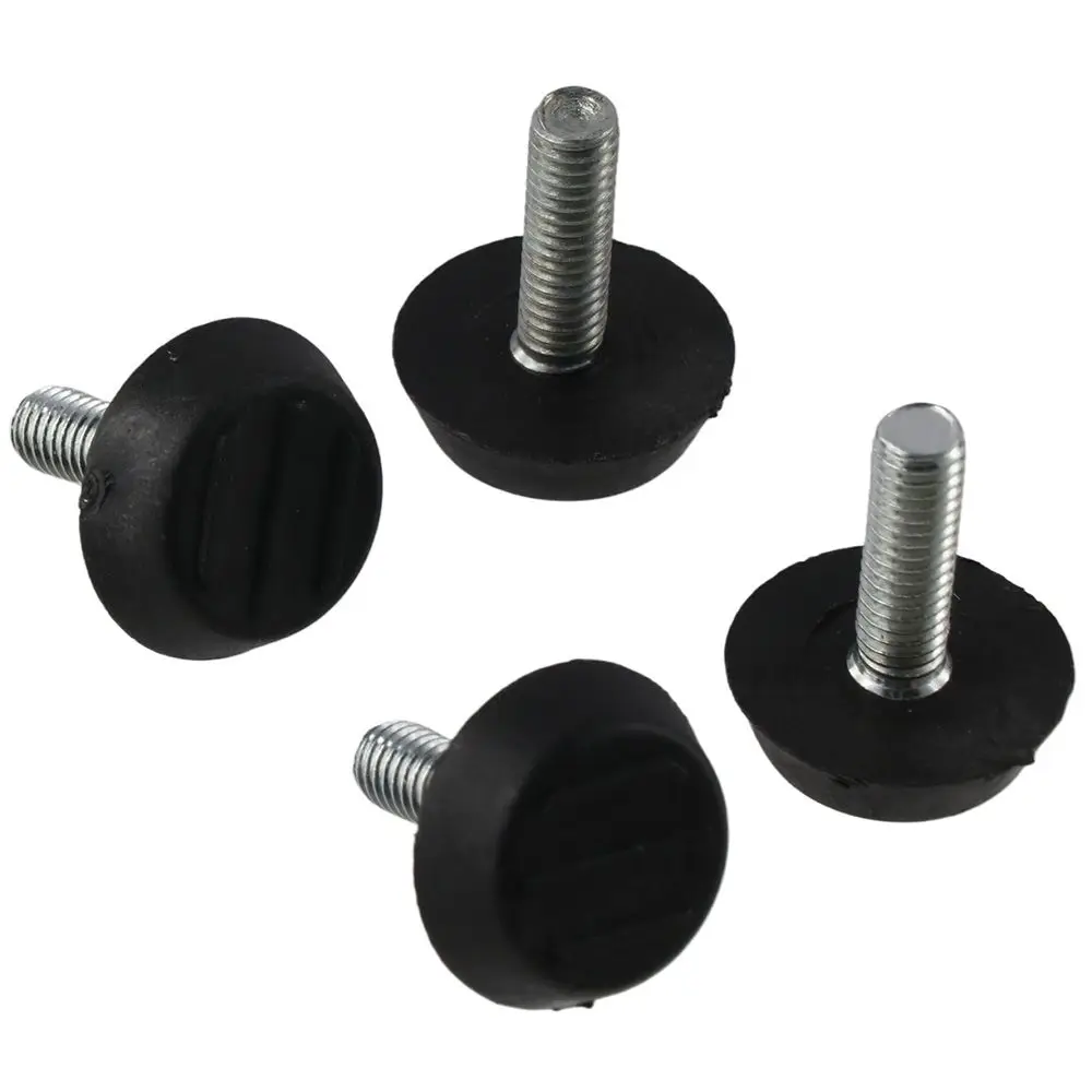 10 Pcs M6 Thread Furniture Levelers Galvanized Steel Black Glide Furniture Leveling Feet Floor Leveler Table,Chair, Cabinet Legs