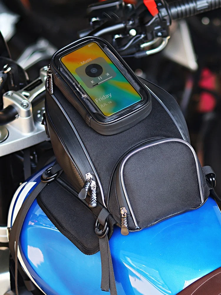 

Motorcycle Tank Bag Waterproof Touchscreen Phone Case Holder Motorbike Fuel Tank Organizer for Adventure Travel Navigation