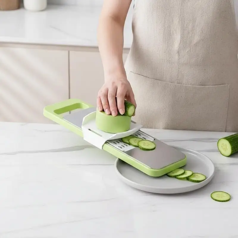 6 IN 1 Stainless Steel Vegetable Cutter Multifunctional Slicer 5 Blades Set Perfect Home Kitchen Gadget