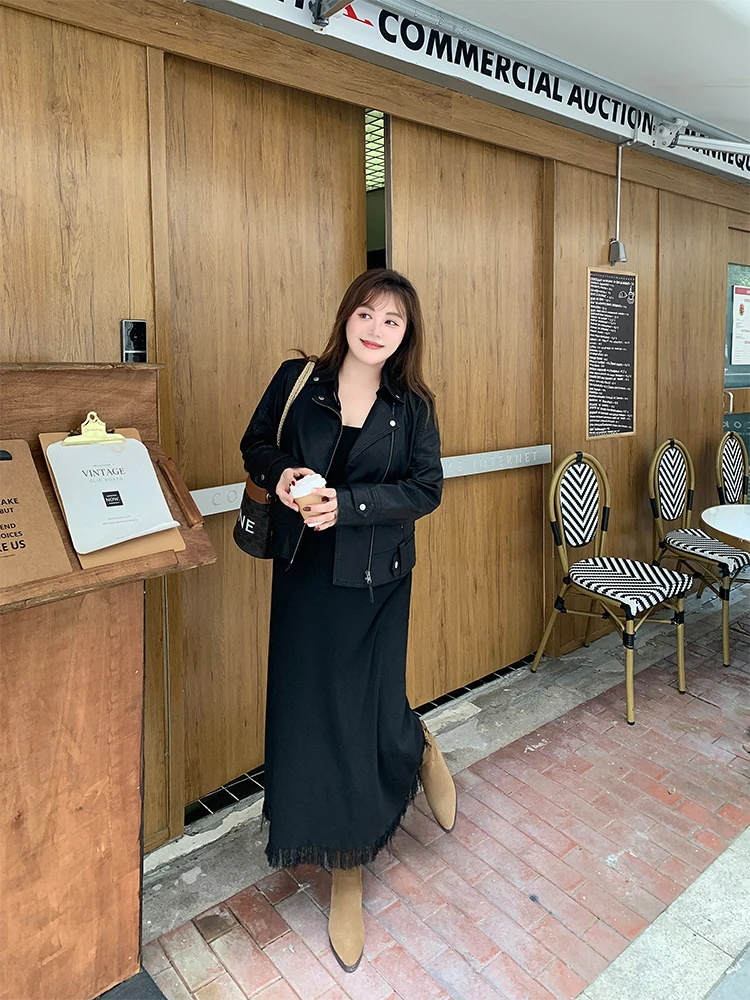 Sli ort cuir Jaet femmes Faion vêtements d'extérieur nouveauté minceur à la mode rue Sle grande taille automne vêtements