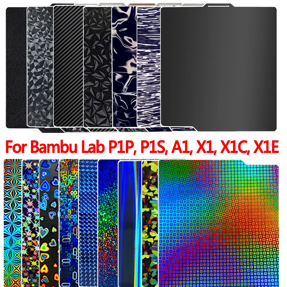 

For Bambu Lab PEI Sheet P1P X1C X1 A1 P1S Build Plate 257*257mm Double Sided Printing Heated Bed for Bambulab X1 Carbon Plate